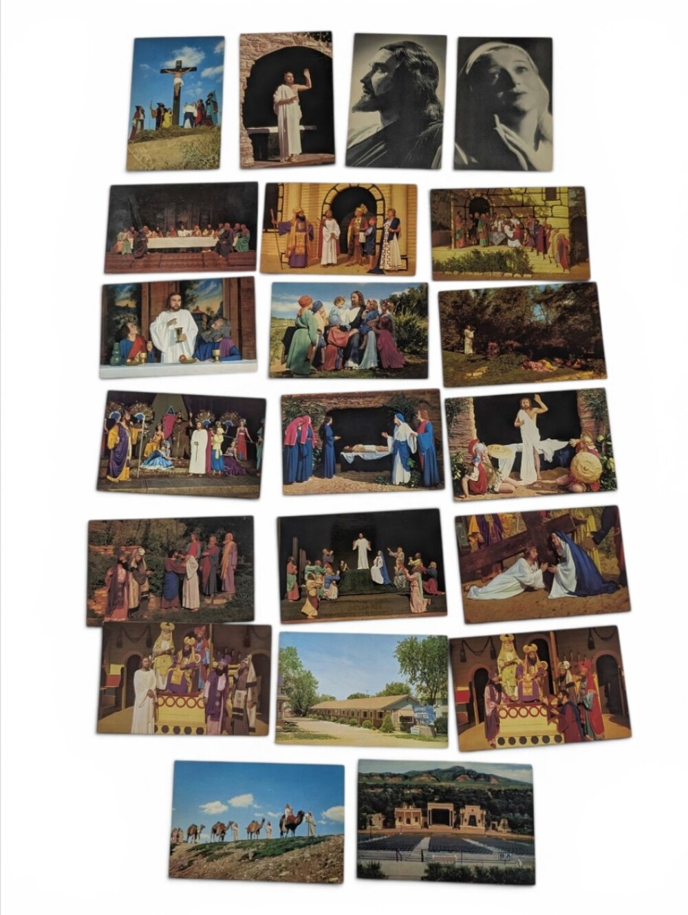 VINTAGE Christian Postcard Lot Black Hills Passion Play South Dakota 21 Pc Set